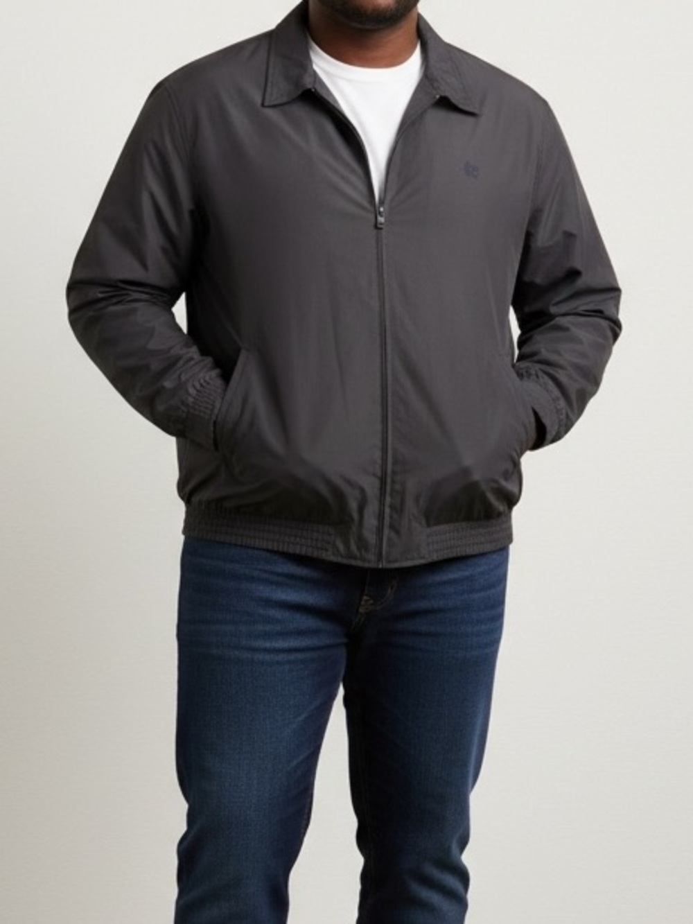 Chaps | *AS IS Black zip front windbreaker loose cold weather jacket size extra…